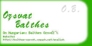 ozsvat balthes business card